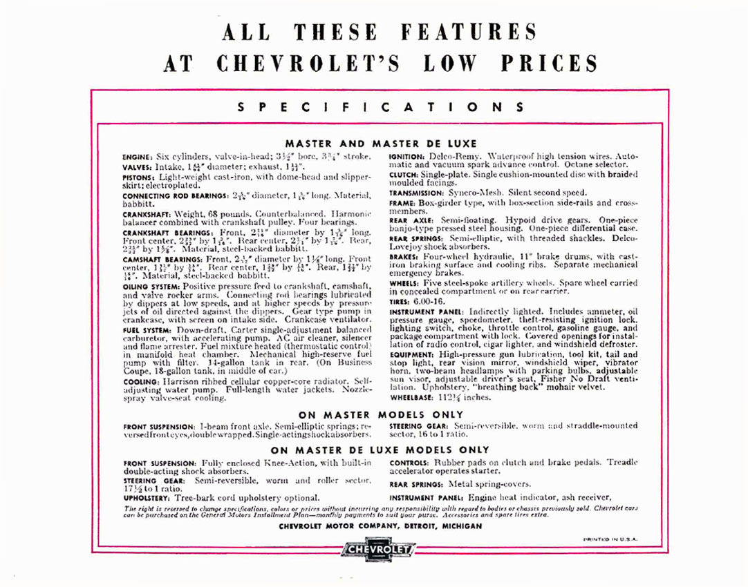 1937 Chevrolet Brochure Page 7